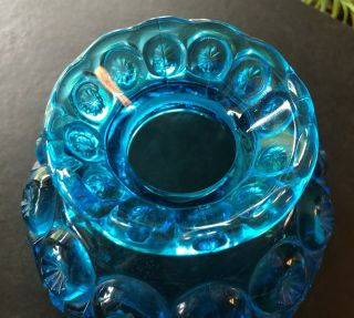 Vintage LE Smith Moon and Stars Blue Glass Oil Lamp Shade 3