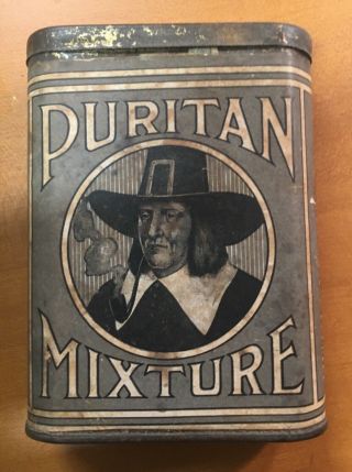 Vintage Puritan Mixture Tobacco Tin Circa Early 1900s