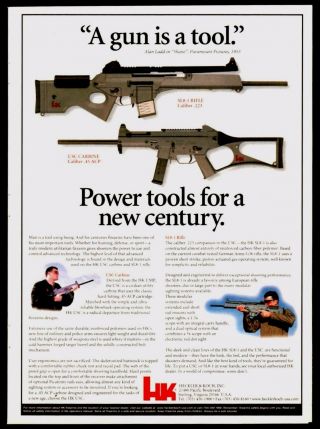 2000 Heckler & Koch Sl8 - 1 Rifle And Usc Carbine Print Ad " A Gun Is A Tool "
