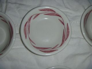 Vintage Mayer China (6) RED ARAGON 1951 Restaurant Ware BERRY Bowls 3