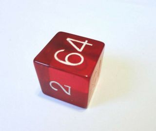 Large Vintage Red Translucent Bakelite Backgammon Doubling Cube
