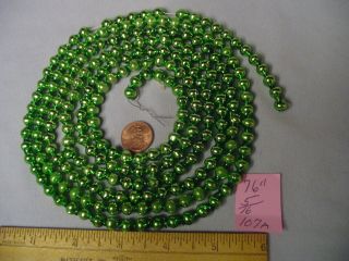 Christmas Garland Mercury Glass Green 76 " Long 5/16 " Beads 107a Vintage
