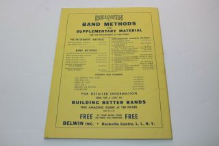 Vintage Antique Belwin Elementary Band Method Alto Sax Eb Sheet Music Book 1945 2