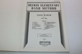 Vintage Antique Belwin Elementary Band Method Alto Sax Eb Sheet Music Book 1945 3