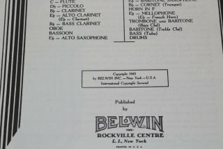 Vintage Antique Belwin Elementary Band Method Alto Sax Eb Sheet Music Book 1945 4