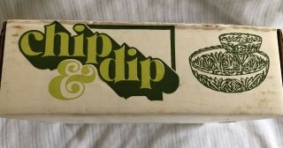 Vintage Anchor Hocking 3 Piece Spearmint Chip & Dip Set - Box 5