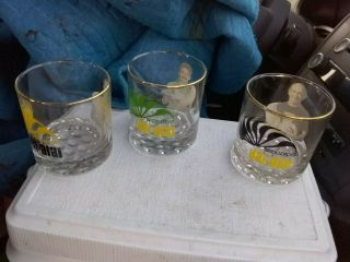 THREE VINTAGE CHROME JAI ALAI HIGHBALL GLASSES BRIDGEPORT WITH PLAYERS CESTA LAI 2
