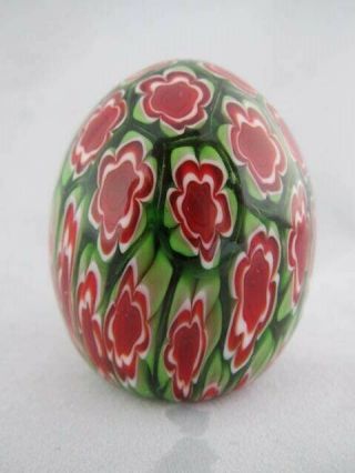 Vintage Art Glass - Murano Millefiori Egg Shaped Paperweight - 77
