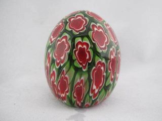 Vintage Art Glass - Murano Millefiori Egg Shaped Paperweight - 77 2