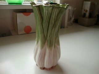 Vintage Ff Fitz & Floyd Unique Vegetable Vase Scallions? Leeks? 1988 Estate Find
