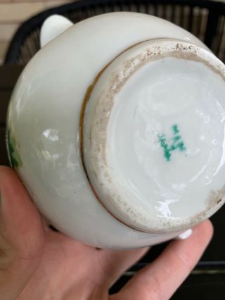 Vintage Small Porcelain Individual Teapot Hand Painted Flowers Japan 5