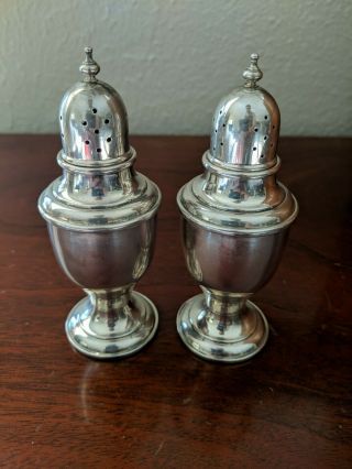 Antique Vintage Newport Sterling Silver Salt And Pepper Shakers 16462