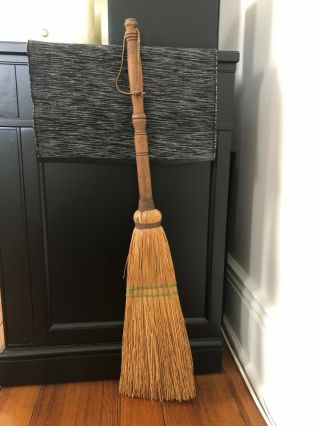 Antique Primitive Vintage Hearth Short Straw Broom