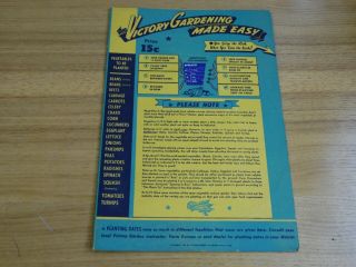 Vintage Victory Gardening Made Easy Planting Circle Graph Chart Guide
