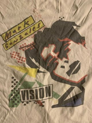 Vtg Rare Mark Gonzales Vision 1980s Deck Graphic T - Shirt Size Xtra - Large
