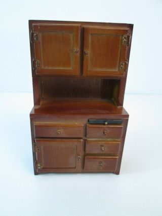 Vintage Wood Kitchen Cabinet Cupboard Dollhouse 1:12 Scale Miniature Furniture