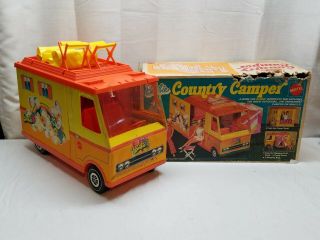 Vintage 1970 Barbie Country Camper Mattel Rv Tent Motor Home Box Doll