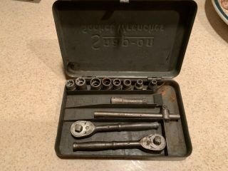 Vintage Midget Snap - On Tools Case W/ 2 Rachets,  And Some Sockets
