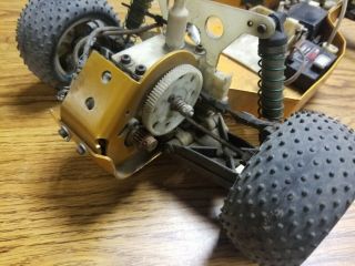 Vintage rc car buggy parts repair aluminum chassis / body / controler 2