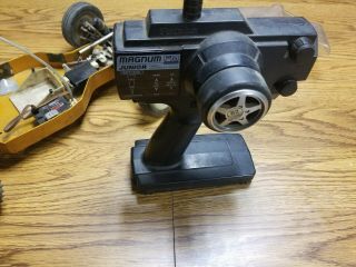Vintage rc car buggy parts repair aluminum chassis / body / controler 6