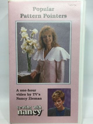 Vtg Video Sewing With Nancy Vhs Popular Pattern Pointers Home Decor Dyi 80’s