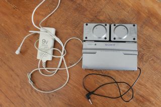 Vintage Sony Mini Speakers Active Speaker System Srs - T77