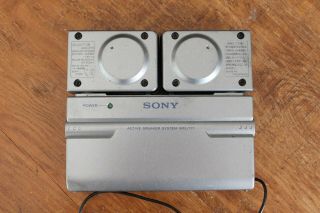 Vintage Sony Mini Speakers Active Speaker System SRS - T77 2