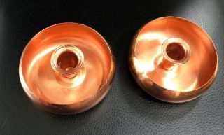 Vintage Coppercraft Guild Copper Bowl Candle Holders