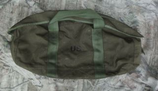 Vintage Us Army Military Mechanic Tool Bag Satchel Small Duffle Zipped