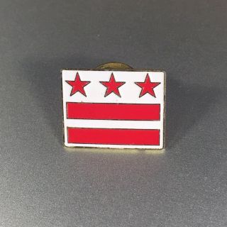 Washington Dc City Flag Lapel Pin Vintage Metal