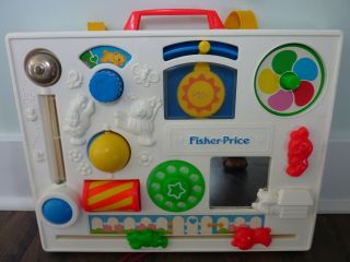 Vintage Fisher Price Busy Box/activity Center Toy For Crib 1988 Great Cond 1135