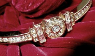 Givenchy Modern Pave Rhinestone Vintage Hinge Bangle Bracelet