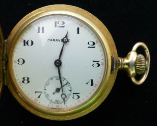 Antique Caravelle Gold Filled Pocket Watch 17 Jewels