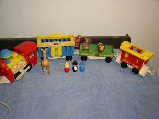 Vintage Fisher Price Little People Play Family Circus Train 3 - Car 991 Vrygd,