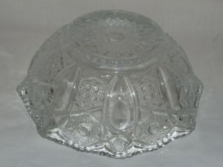 L.  E.  SMITH Vtg CLEAR Quintec Glass Bowl Scalloped Edge - EUC 2