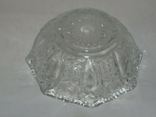 L.  E.  SMITH Vtg CLEAR Quintec Glass Bowl Scalloped Edge - EUC 3