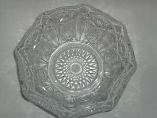 L.  E.  SMITH Vtg CLEAR Quintec Glass Bowl Scalloped Edge - EUC 4