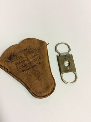 Vintage,  Tobacco,  Cutter,  Leather Pouch,  Williamsport Pennsylvania