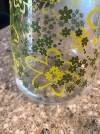 Pyrex Crazy Daisy Spring Blossom Juice Carafe Pitcher Vintage Yellow Green RARE 2