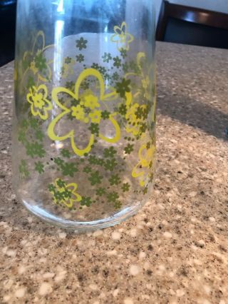 Pyrex Crazy Daisy Spring Blossom Juice Carafe Pitcher Vintage Yellow Green RARE 6