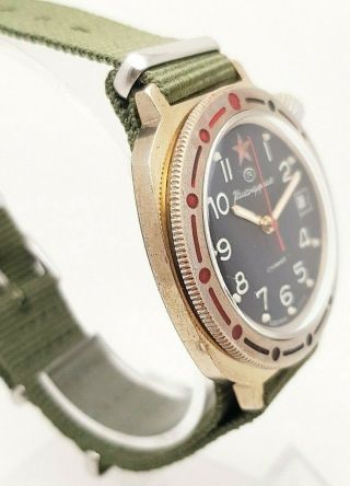 Rare Old Vintage Vostok Komandirskie Ussr Russian made watch Black 4