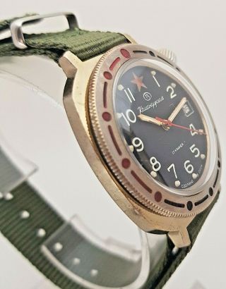 Rare Old Vintage Vostok Komandirskie Ussr Russian made watch Black 5