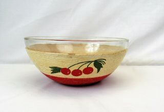 Vintage glass Serving Bowl mid century 9 