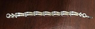 Vintage Pennino Signed 7 " Rhinestone Bracelet