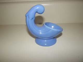 Vintage Shawnee Miniature Mini Blue Cornucopia Planter/Vase Marked U.  S.  A. 2