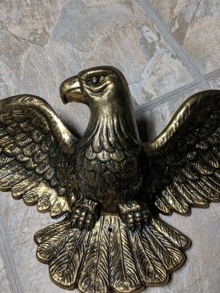 Vintage 30 " Metal Brass Decorative Wall Plaque American Eagle Home Decor