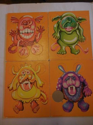4 Vintage Tray Puzzle Monsters Western Publishing Company,  Inc