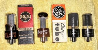 (4) Vintage " 6v6gt " Audio Tubes By Rca,  Ge & Thomas Organ,  Ge Is A Brown Base
