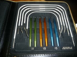 Vintage 1960s Boye Needle Master Knitting Kit Case & Contents Pamphlet Needles