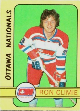 1972 - 73 O - Pee - Chee Ron Climie Rc Sp 318 Ex,  Vintage Hockey Ottawa Nationals Wha